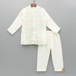 Outlet Multicolour Cut Dana Embroidered Kurta And Pyjama BOY Indian Ethnic Wear | Ethnic Sets