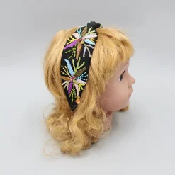 New Multicolour Embroidered Black Hairband Hair Accessories | Hair Bands
