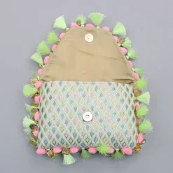 Discount Multicolour Embroidered Green Sling Bag Bags