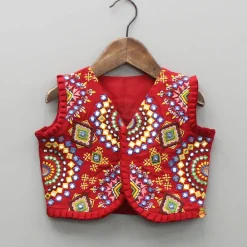 New Multicolour Embroidered Red Top And Lehenga Ethnic Wear | Lehengas & Ghagras