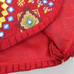 New Multicolour Embroidered Red Top And Lehenga Ethnic Wear | Lehengas & Ghagras