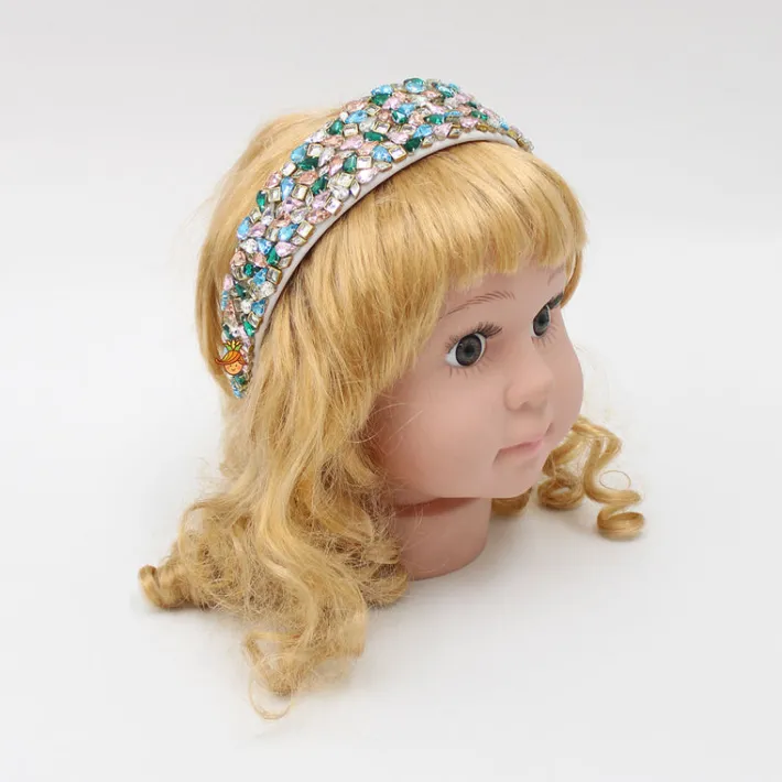 New Multicolour Faux Gemstones Studded White Hair Band Hair Accessories | Hair Bands