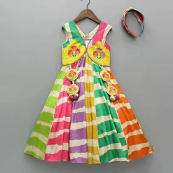 Online Multicolour Flared Kurti And Matching Hairband Ethnic Wear | Kurtis & Jumpsuits