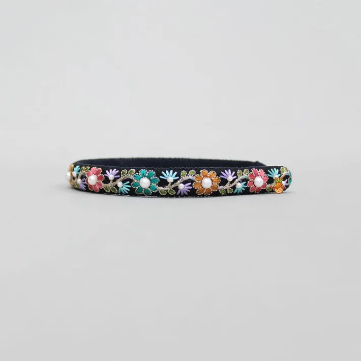 Best Multicolour Floral Embroidered Hairband Hair Accessories | Hair Bands