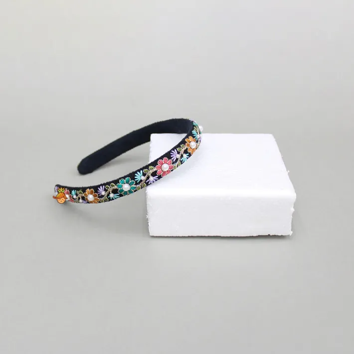Best Multicolour Floral Embroidered Hairband Hair Accessories | Hair Bands