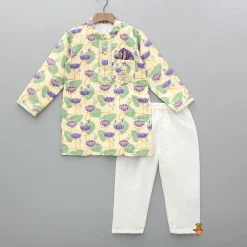 Discount Multicolour Floral Printed Kurta And Pyjama BOY Twinning Sets | Indian Ethnic Wear