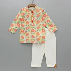 Clearance Multicolour Floral Printed Kurta And Pyjama BOY Indian Ethnic Wear | Ethnic Sets
