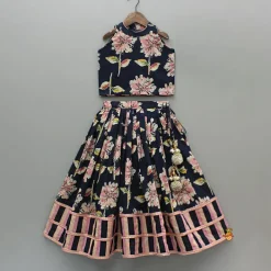 Best Multicolour Floral Printed Top And Lehenga With Dupatta Ethnic Wear | Lehengas & Ghagras