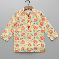 Clearance Multicolour Floral Printed Kurta And Pyjama BOY Indian Ethnic Wear | Ethnic Sets