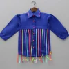 Discount Multicolour Hanging Strings Adorned Blue Dress Dresses & Sets | Dresses