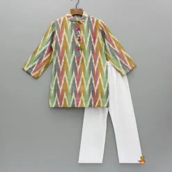 Online Multicolour Ikkat Printed Kurta And Pyjama BOY Indian Ethnic Wear | Ethnic Sets
