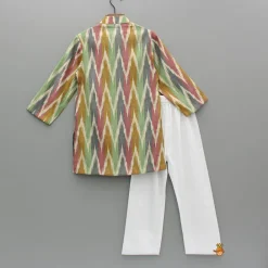 Online Multicolour Ikkat Printed Kurta And Pyjama BOY Indian Ethnic Wear | Ethnic Sets