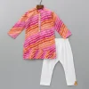 Clearance Multicolour Leheriya Printed Kurta With Pleated Hem And Pyjama BOY Indian Ethnic Wear | Ethnic Sets
