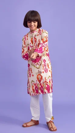 Online Multicolour Pleated Hem Kurta And Pyjama BOY Indian Ethnic Wear | Ethnic Sets