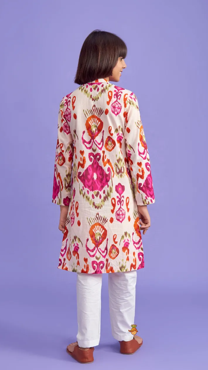 Online Multicolour Pleated Hem Kurta And Pyjama BOY Indian Ethnic Wear | Ethnic Sets