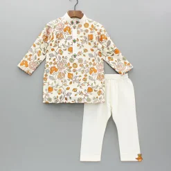 Clearance Multicolour Printed And Embroidered Kurta With Pyjama BOY Indian Ethnic Wear | Ethnic Sets