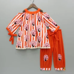 Discount Multicolour Printed And Embroidered Kurti And Pant Ethnic Wear | Churidars & Salwars