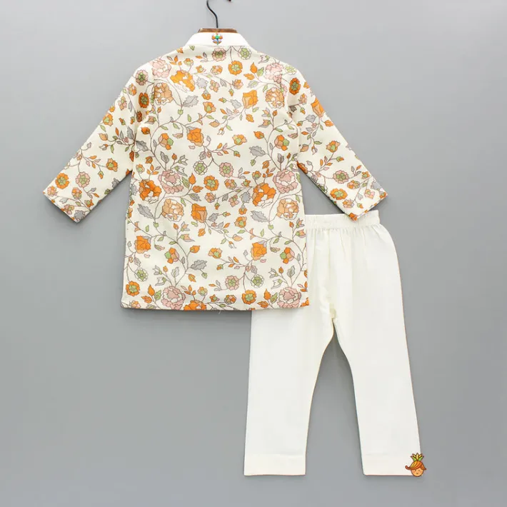 Clearance Multicolour Printed And Embroidered Kurta With Pyjama BOY Indian Ethnic Wear | Ethnic Sets
