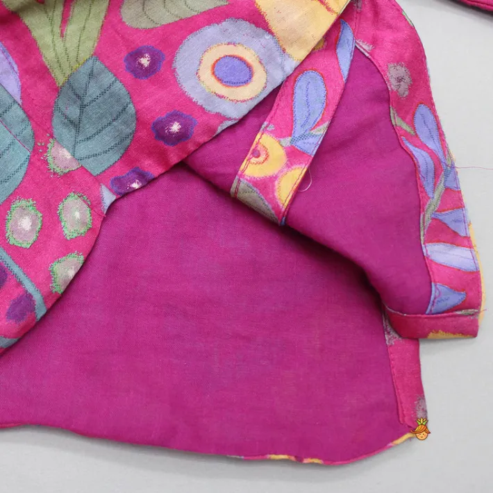 Online Multicolour Printed Asymmetrical Hem Kurta And Pyjama BOY Indian Ethnic Wear | Ethnic Sets