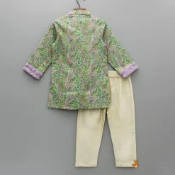 Sale Multicolour Printed Embellished Kurta And Pant BOY Indian Ethnic Wear | Ethnic Sets