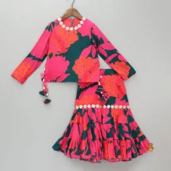 Discount Multicolour Printed Kurti And Sharara Ethnic Wear | Palazzos & Shararas