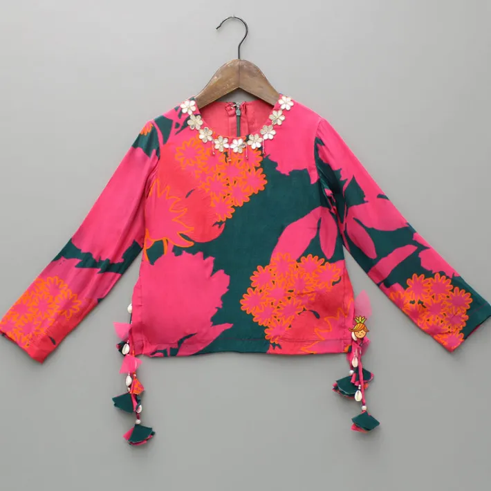 Discount Multicolour Printed Kurti And Sharara Ethnic Wear | Palazzos & Shararas