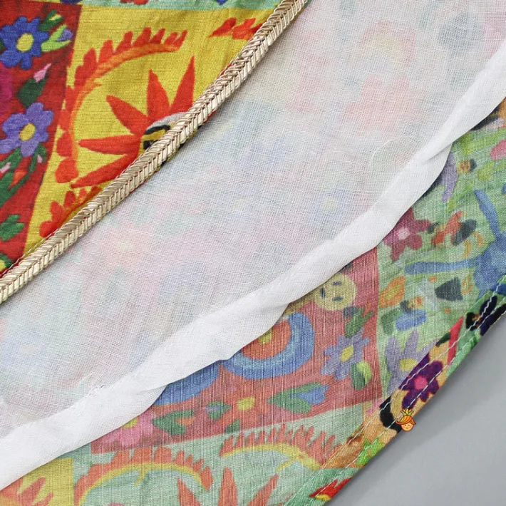 Discount Multicolour Printed One Shoulder Top With Lehenga Ethnic Wear | Lehengas & Ghagras