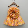 Sale Multicolour Printed Orange Strappy Dress Dresses & Sets | Dresses