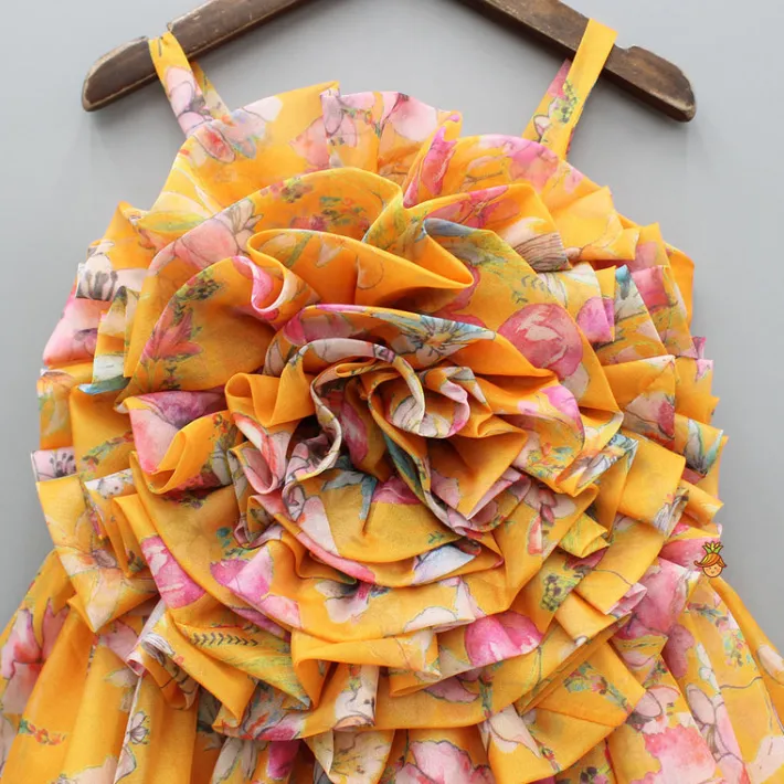 Sale Multicolour Printed Orange Strappy Dress Dresses & Sets | Dresses