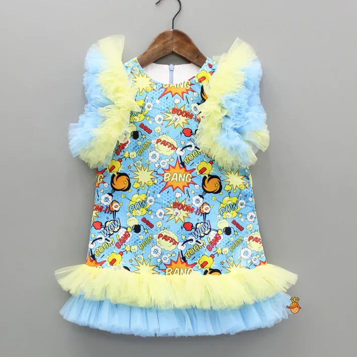 Best Multicolour Printed Ruffled Dress Dresses & Sets | Dresses