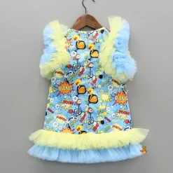 Best Multicolour Printed Ruffled Dress Dresses & Sets | Dresses
