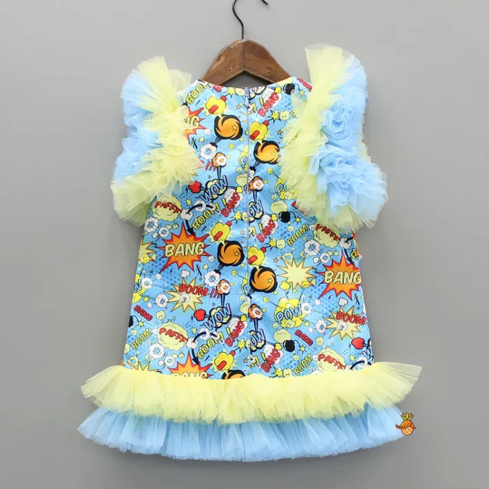 Best Multicolour Printed Ruffled Dress Dresses & Sets | Dresses