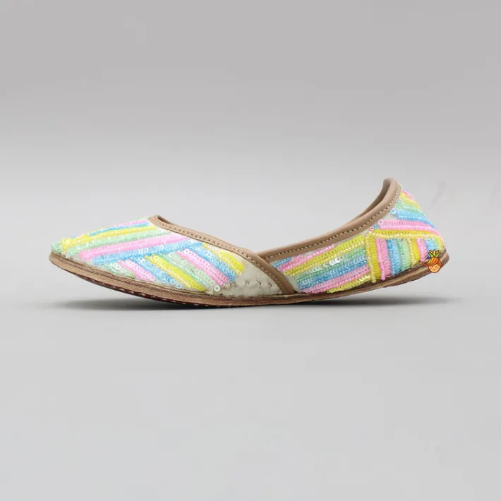 Best Multicolour Sequin And Bead Embroidered Jutti Shoes