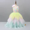 Clearance Multicolour Sequined Top And Layered Net Lehenga Ethnic Wear | Lehengas & Ghagras