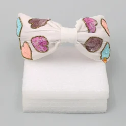 Discount Multicolour Sequins Sweet Heart Embroidered White Hair Band Hair Accessories | Hair Bands