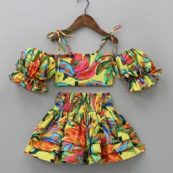 Best Multicolour Smocked Back Top With Elasticated Skirt And Head Band Dresses & Sets | Sets