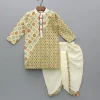 Best Multicolour Thread Embroidered Kurta And Cream Dhoti BOY Indian Ethnic Wear | Ethnic Sets