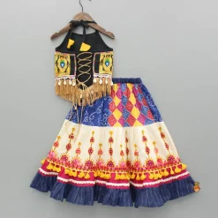 New Multicolour Thread Embroidered Halter Neck Top And Lehenga Ethnic Wear | Lehengas & Ghagras