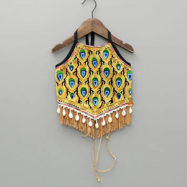 New Multicolour Thread Embroidered Halter Neck Top And Lehenga Ethnic Wear | Lehengas & Ghagras