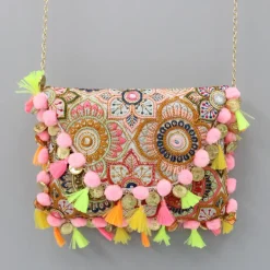Best Multicolour Thread Embroidered Sling Bag Bags