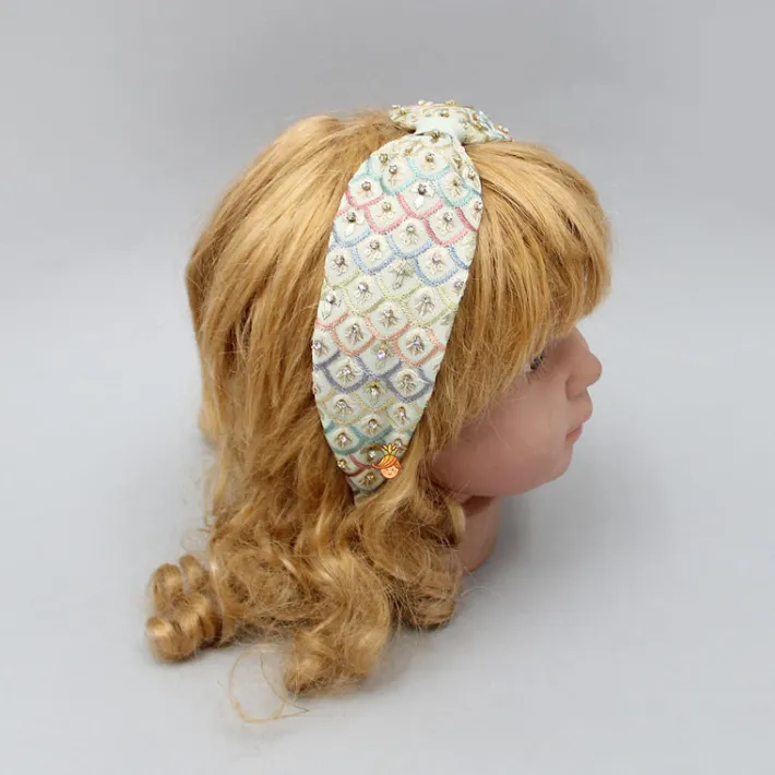 Discount Multicolour Thread Embroidered Hairband Hair Accessories | Hair Bands