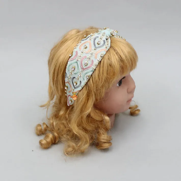 Best Multicolour Thread Embroidered Blue Hairband Hair Accessories | Hair Bands