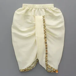 Best Multicolour Thread Embroidered Kurta And Cream Dhoti BOY Indian Ethnic Wear | Ethnic Sets