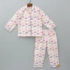 Outlet Multicolour Vehicle Printed Notched Collar Sleepwear Sleepwear