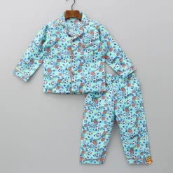 Sale Multicoloured Balls Printed Notch Collar Sleepwear BOY Sleep Wear | Sleepwear