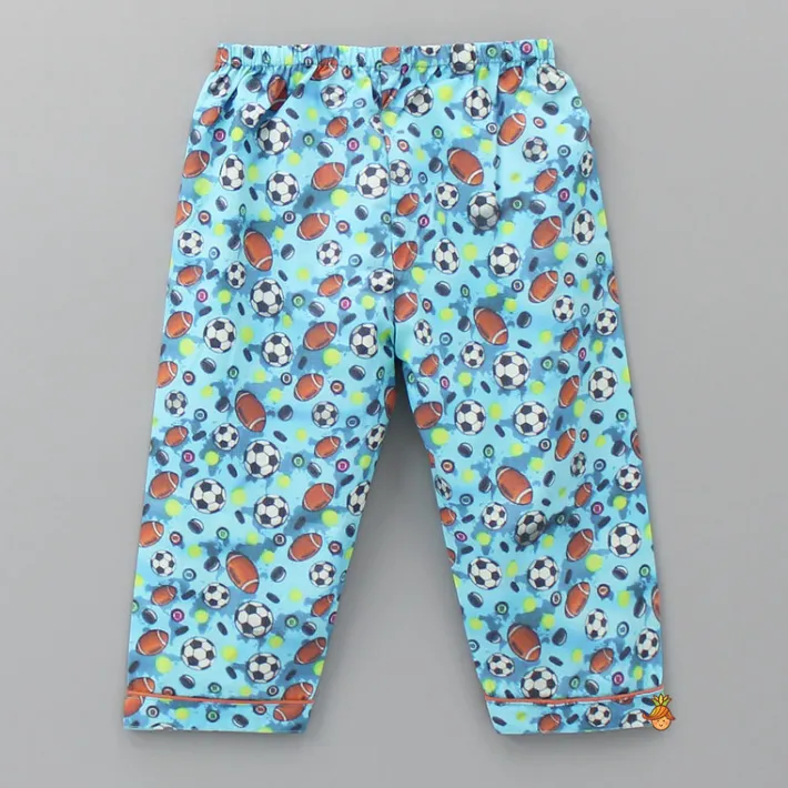 Sale Multicoloured Balls Printed Notch Collar Sleepwear BOY Sleep Wear | Sleepwear