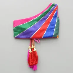 Fashion Multicoloured Colour Blocked Top With Lehenga And Dupatta Ethnic Wear | Lehengas & Ghagras