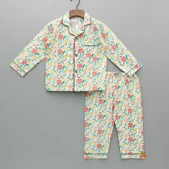Outlet Multicoloured Floral Printed Notch Collar Sleepwear BOY Sleep Wear | Sleepwear