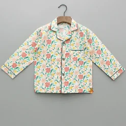 Outlet Multicoloured Floral Printed Notch Collar Sleepwear BOY Sleep Wear | Sleepwear