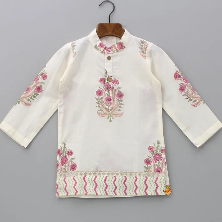 Discount Multicoloured Floral Printed Kurta With Jacket And Dhoti BOY Indian Ethnic Wear | Ethnic Sets
